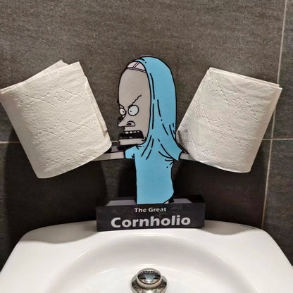 Cornholio TP Holder for Bathroom Decor, 90s Pop Culture Beavis and Butt-Head