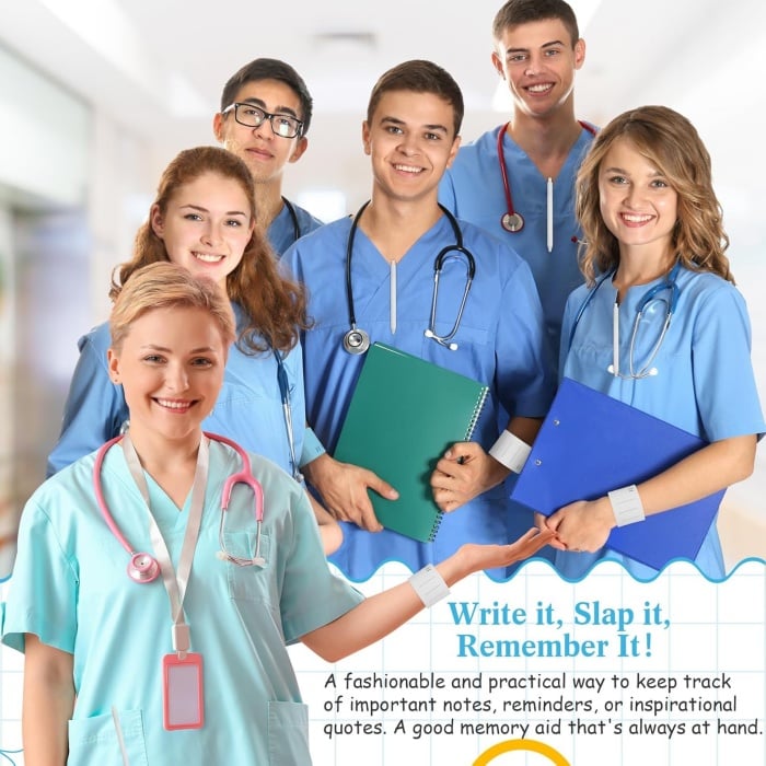 6pcs Silicone Wrist Notepad Nurse Bracelet to Do List Slap
