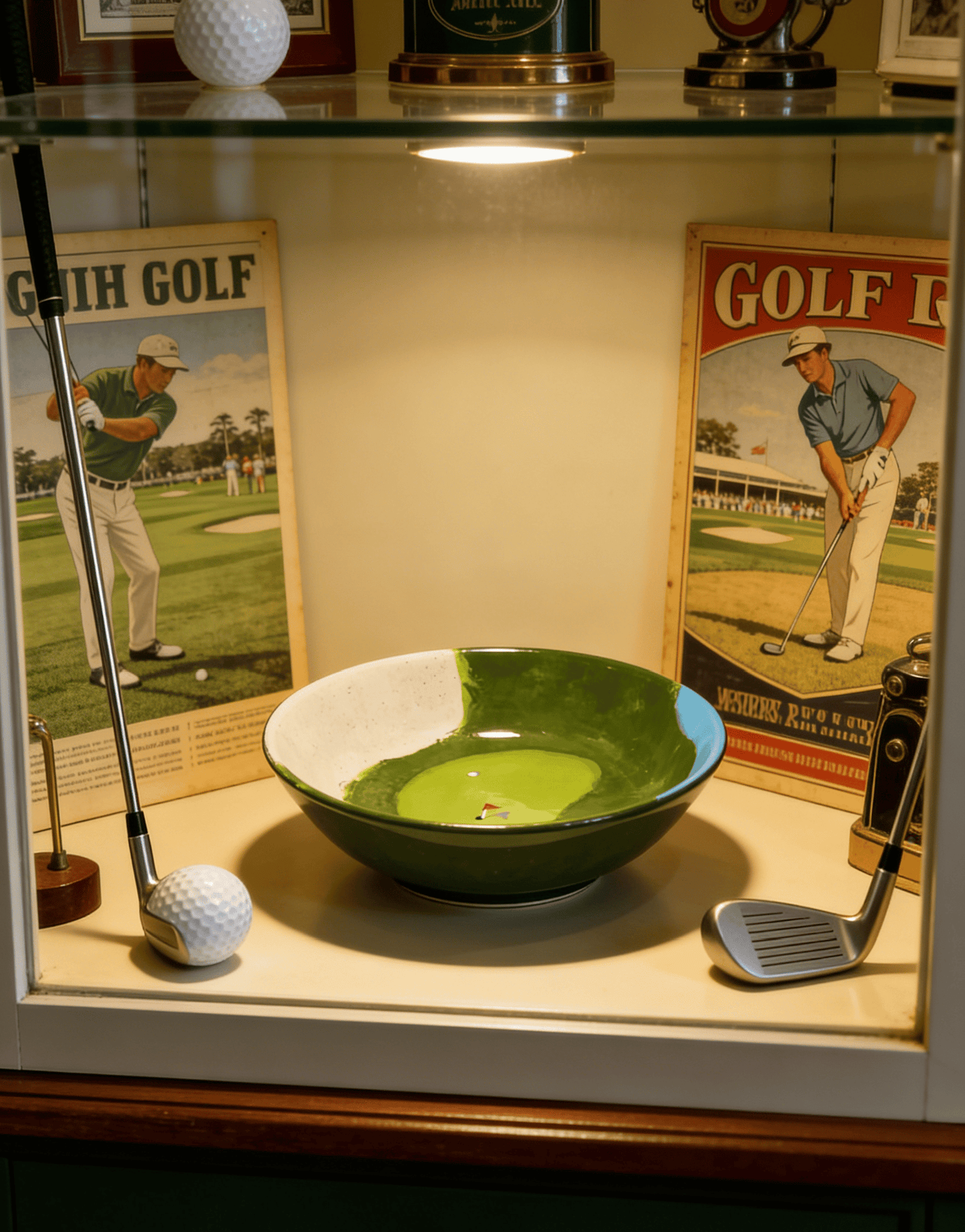 Hand-Painted Golf Bowl