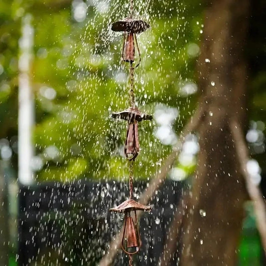 🔥Hot Sale 50% OFF🍄 Vintage Iron Mushroom Rain Chain | Rustic Outdoor Decor & Wind Chime