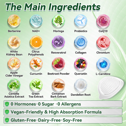 [Boutique officielle]🌲| Moringa · Berberine × NAD+ 10-in-1 Advanced Nano Microneedle Patch 🇬🇧|Backed by science | 10-in-1 formula | Results in 7 days ⏳