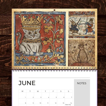 🔥Last Day 49% OFF - 🐱🗓️Medieval Cats with Crowns Calendar 2026