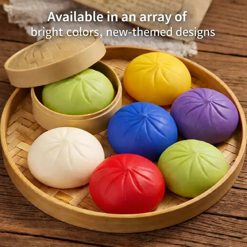 Mystery Dumpling Squishy Blind Box 🥟 - Find the Rare Golden & Rainbow Buns! ✨🌈