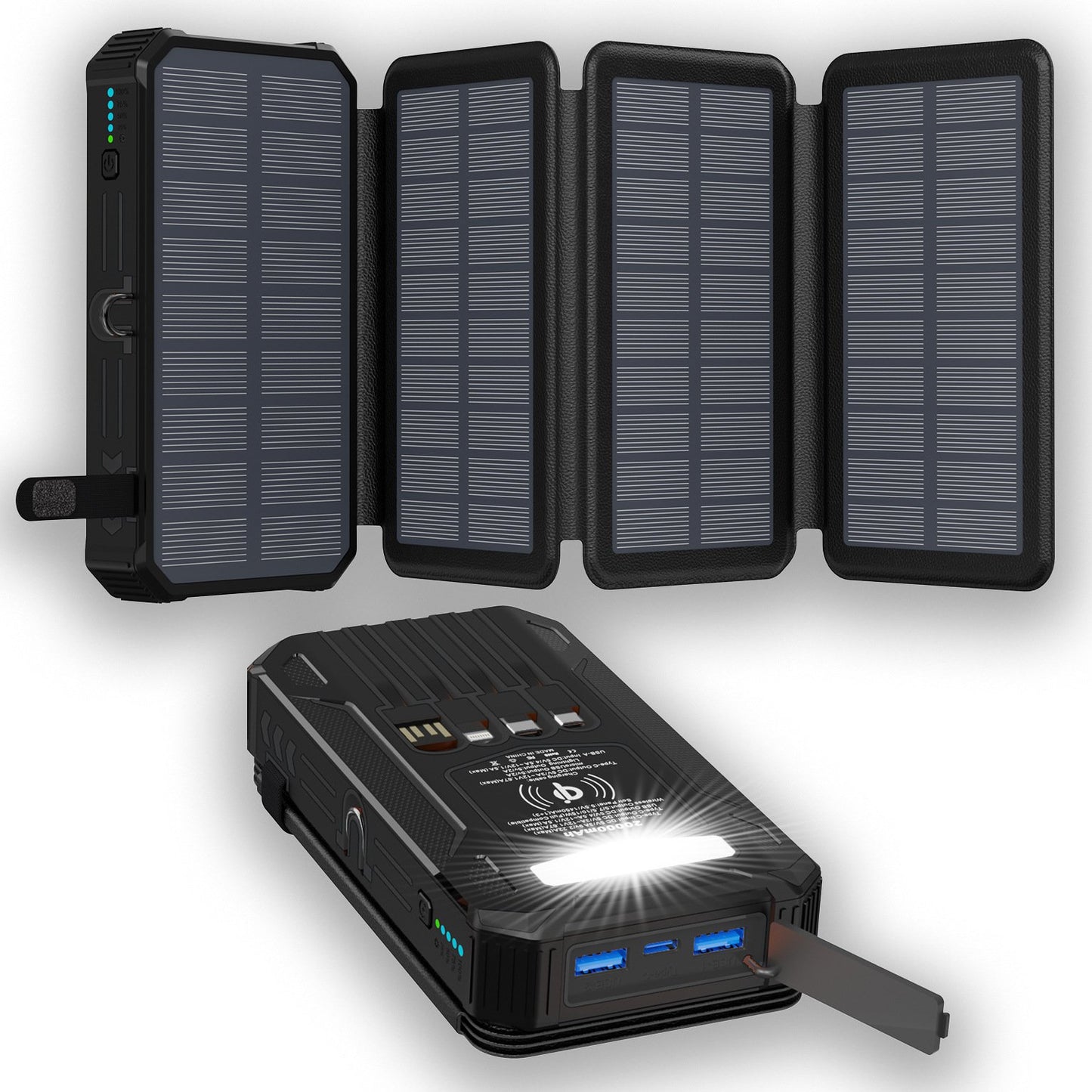 🌞 Outdoor Foldable Solar Power Bank – 20,000mAh