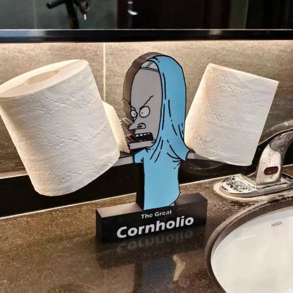 Cornholio TP Holder for Bathroom Decor, 90s Pop Culture Beavis and Butt-Head