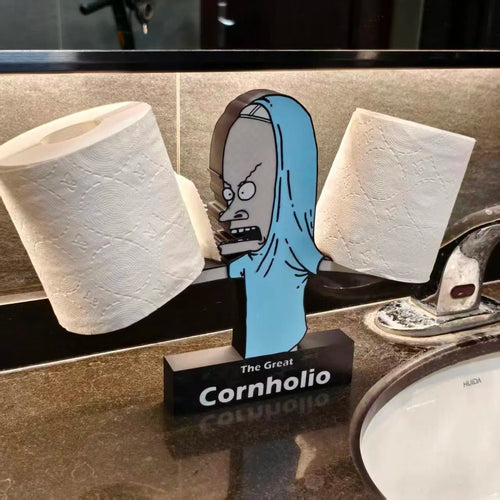 Cornholio TP Holder for Bathroom Decor, 90s Pop Culture Beavis and Butt-Head