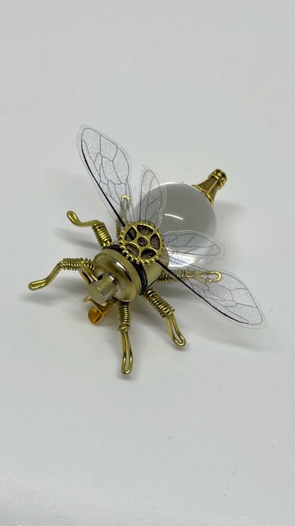 Handmade LED Steampunk Light‑Up Brass Viral Bee Brooch