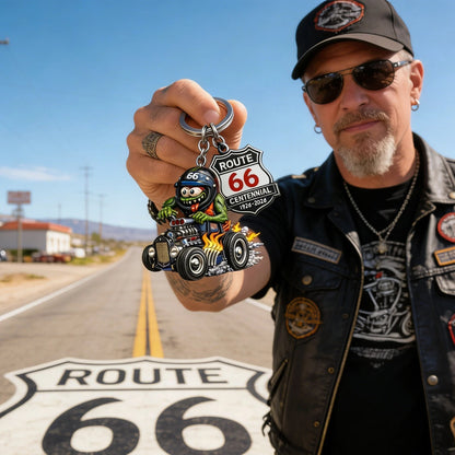 🔥FLASH SALE: 60% OFF!🎁Route 66 Centennial Edition Rat Fink Hot Rod Keychain