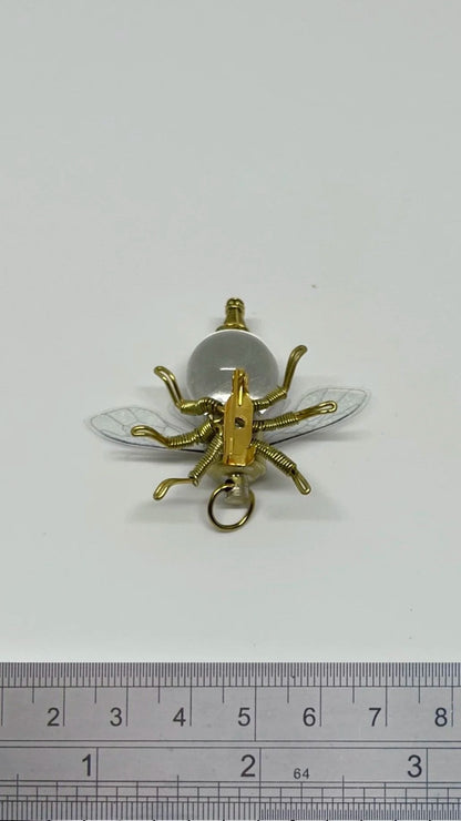Handmade LED Steampunk Light‑Up Brass Viral Bee Brooch