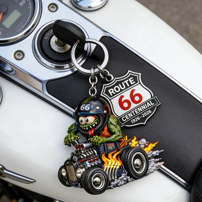 🔥FLASH SALE: 60% OFF!🎁Route 66 Centennial Edition Rat Fink Hot Rod Keychain