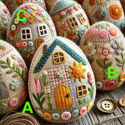 DIY-kit för påskäggshus i patchworkfilt
